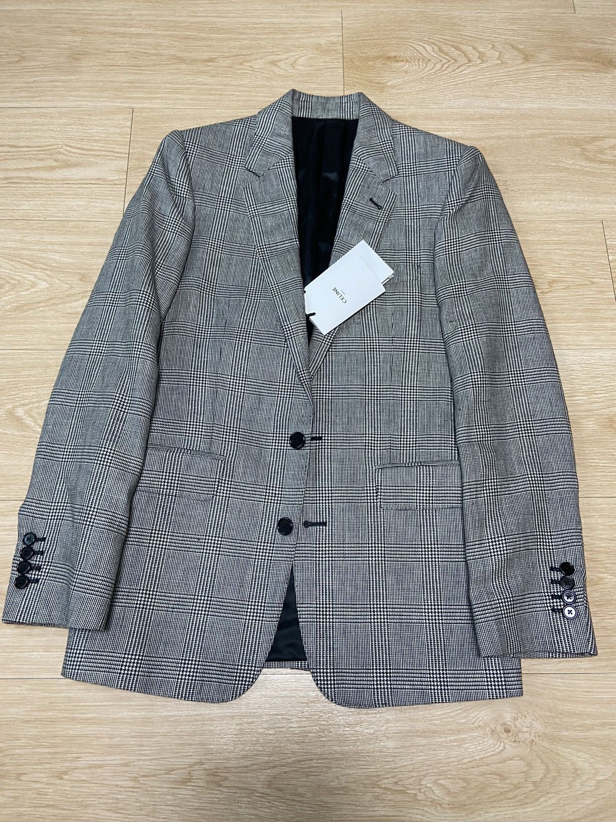 Celine × Hedi Slimane 44 Celine Prince Of Wales houndstooth blazer suit jacket Size US S / EU 44-46 / 1 - 1 Thumbnail