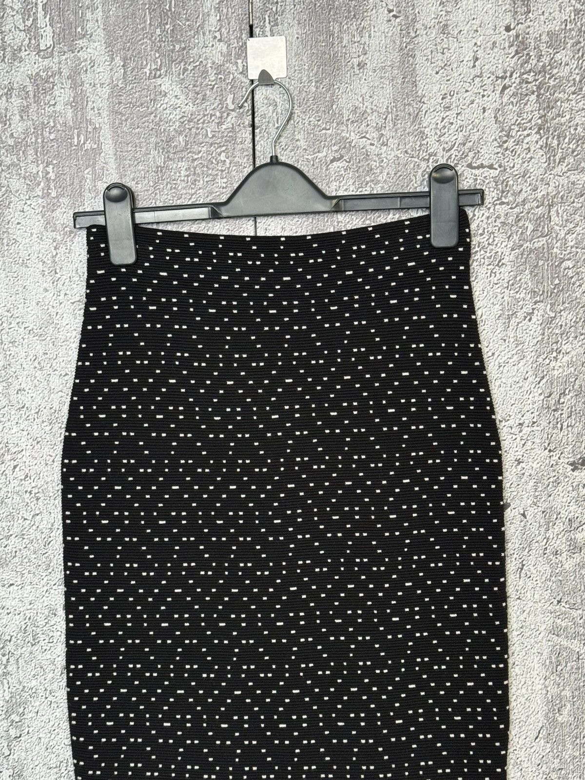 Armani Emporio Armani Pencil Skirt Black White Pattern Stretch Midi Size 28" / US 6 / IT 42 - 3 Thumbnail