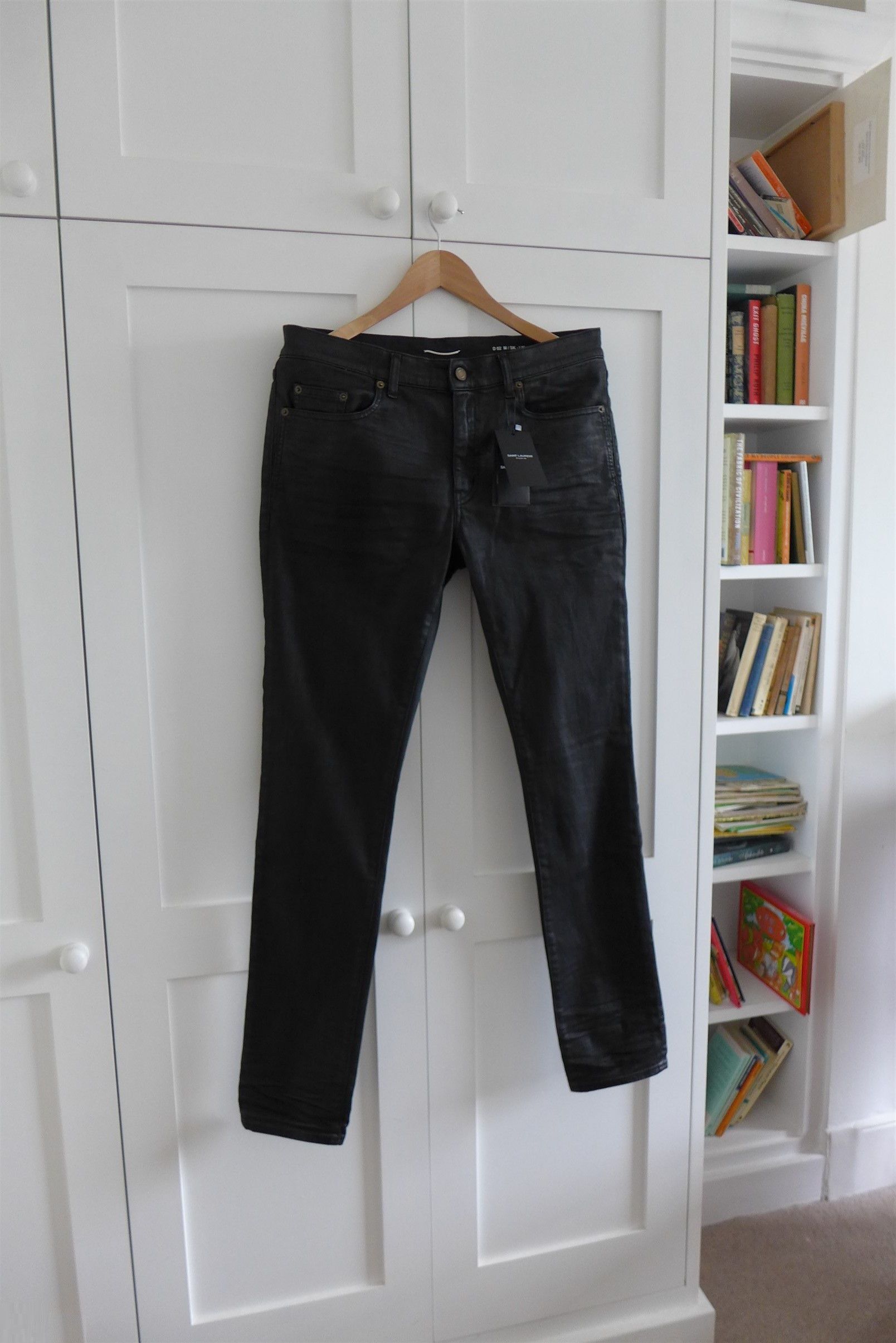 Saint Laurent Paris Saint Laurent D02 Jeans --- Coated Black Denim Size US 38 / EU 54 - 5 Thumbnail