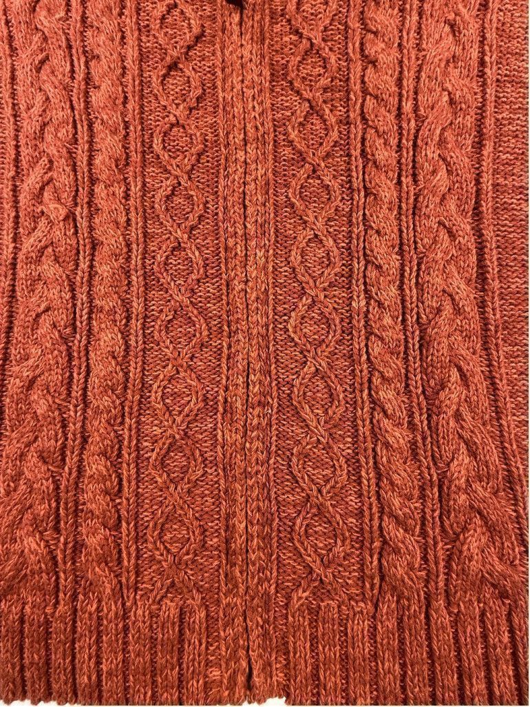 Cabelas Cabela's Cable Knit Cotton Quarter Zip Sweater Rust 2XL Size XXL / US 16-18 / IT 52-54 - 5 Thumbnail