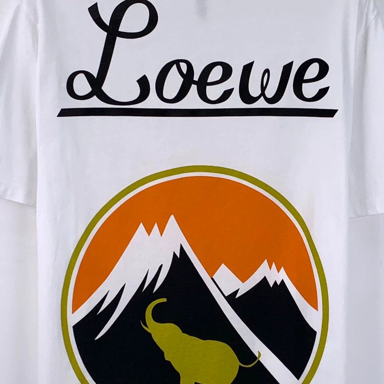 Loewe Loewe White lettered snow mountain print cotton round neck Size L / US 10 / IT 46 - 5 Thumbnail