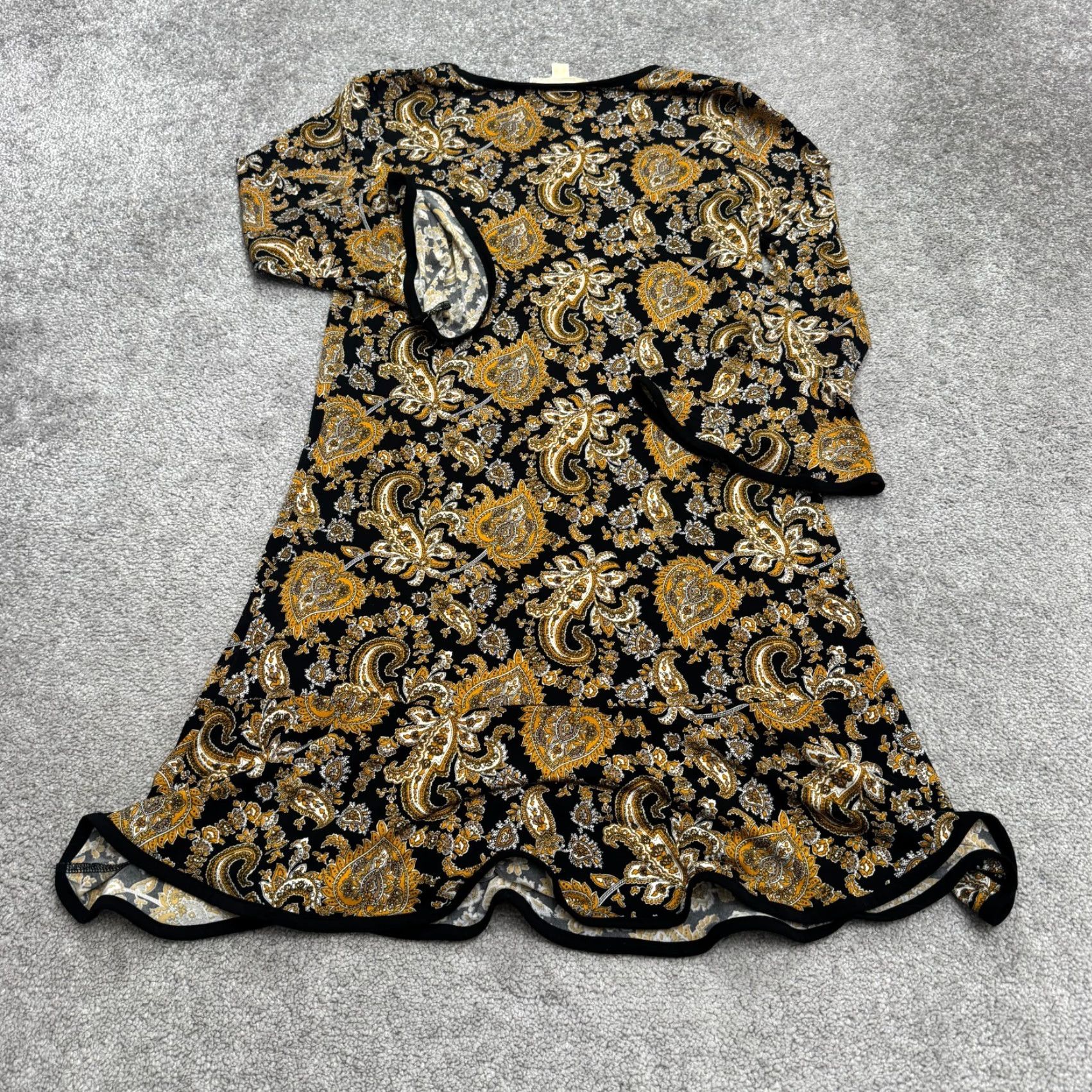 Michael Kors Michael Kors Paisley Bell Sleeve Tunic Mini Dress Womens M Black Gold NWOT Size M / US 6-8 / IT 42-44 - 2 Thumbnail