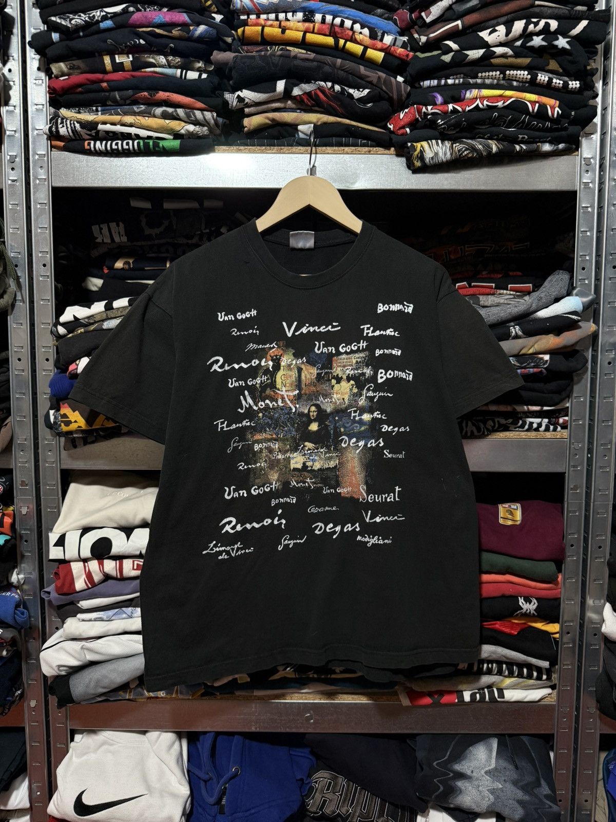 Vintage Vintage 90’s Mona Lisa Famous Old Artists Painters T-Shirt Size US XL / EU 56 / 4 - 1 Thumbnail