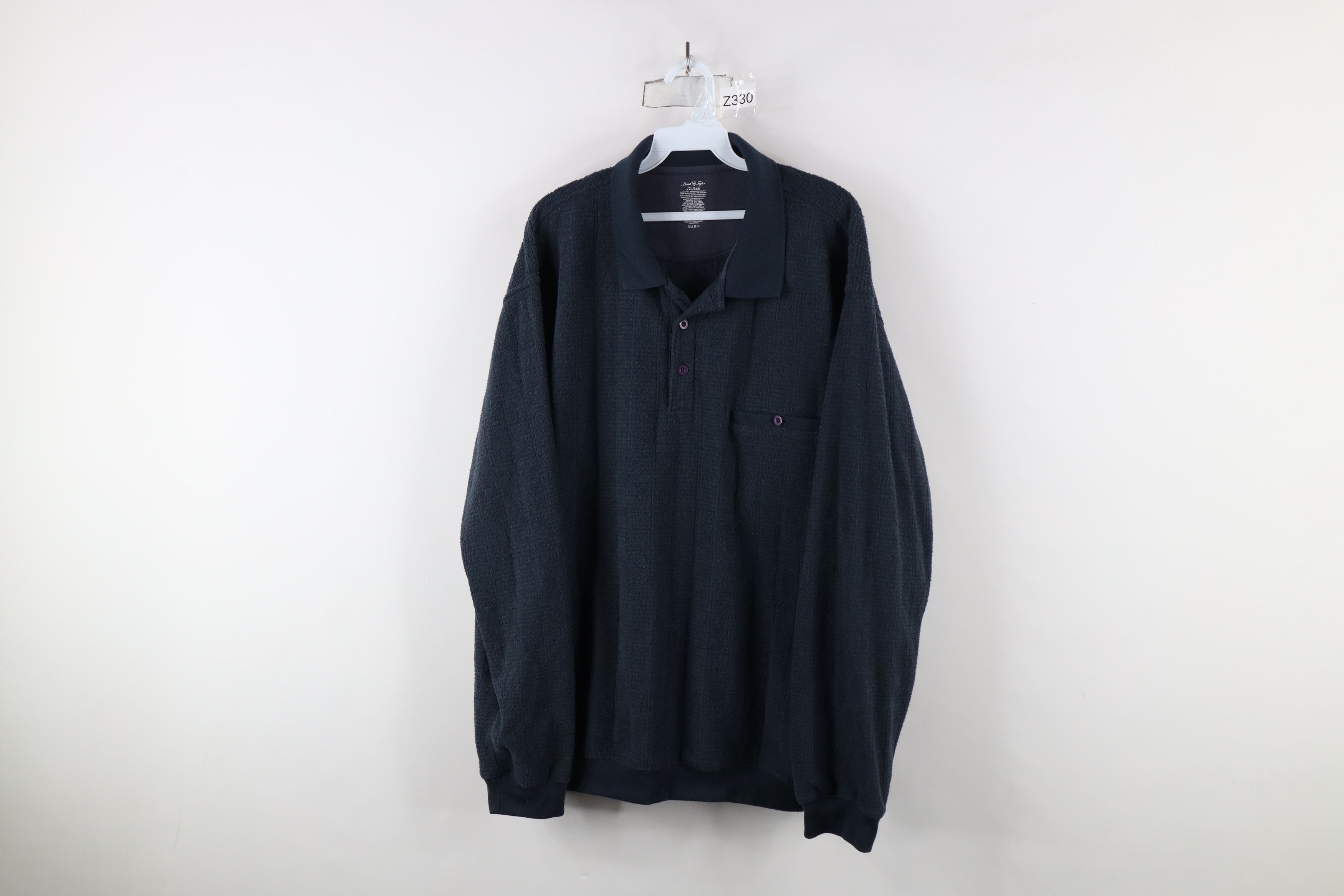 Vintage Vintage 90s Streetwear Collared Pullover Sweater Blue Size US XXL / EU 58 / 5 - 1 Thumbnail