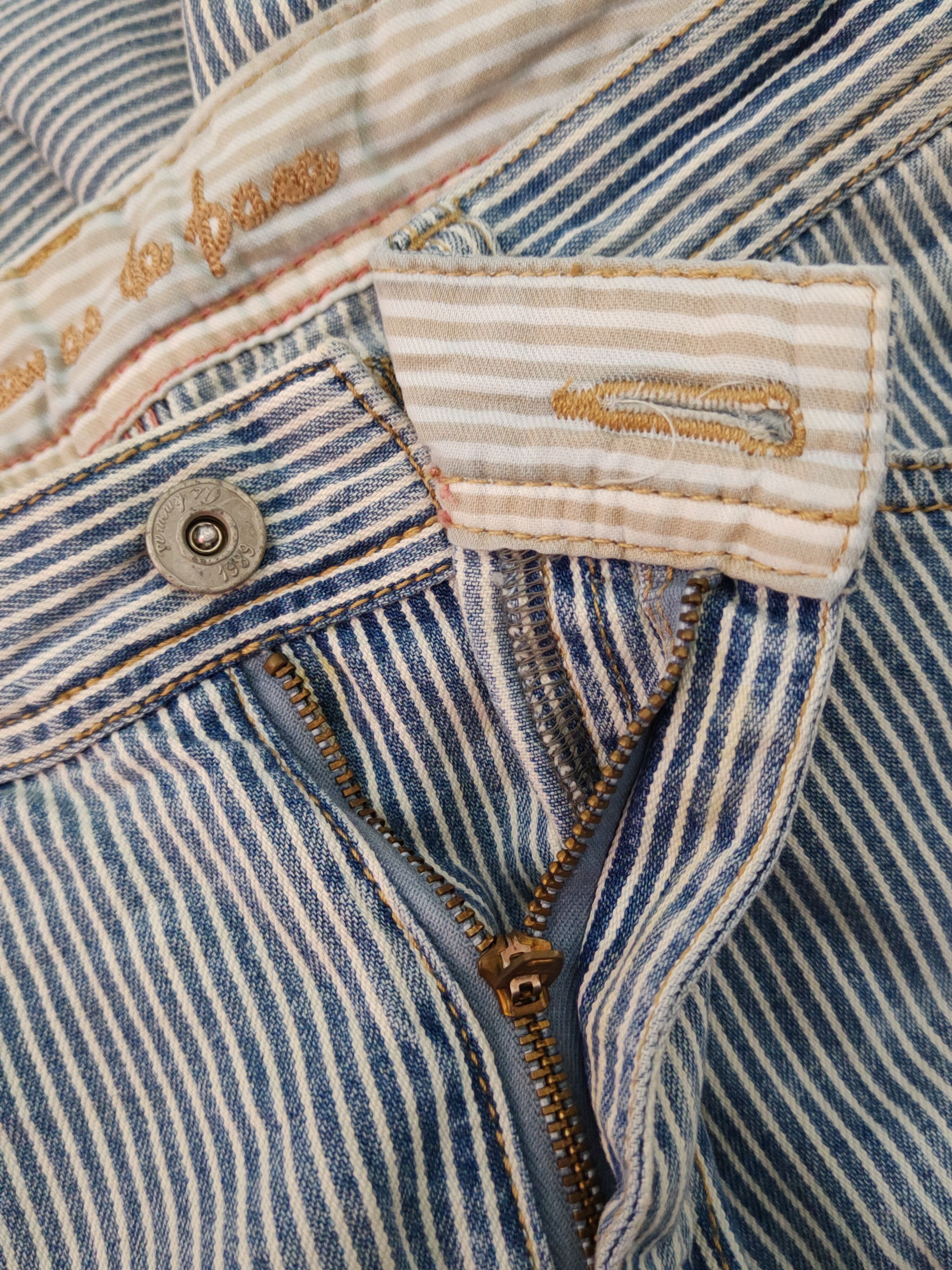 Japanese Brand As know as stripe Blue Faded Distressed Ripped Jeans #S2223 Size US 31 - 13 Thumbnail