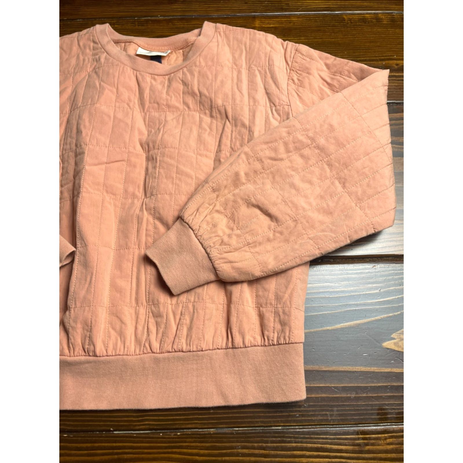 Vintage Universal Thread Sweater Women's Size XS Peach Quilted Pullover Size XS / US 0-2 / IT 36-38 - 3 Thumbnail