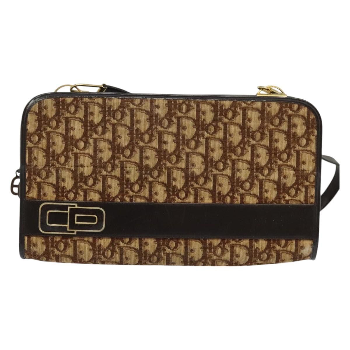 Dior DIOR Trotter Canvas Shoulder Bag Brown Gold Size ONE SIZE - 13 Thumbnail