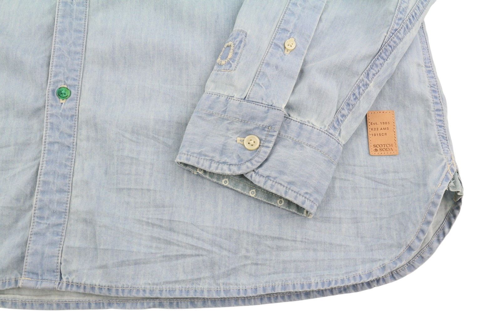 Scotch & Soda XL Blue Faded Button-Up Shirt 88521 Size US XL / EU 56 / 4 - 5 Thumbnail