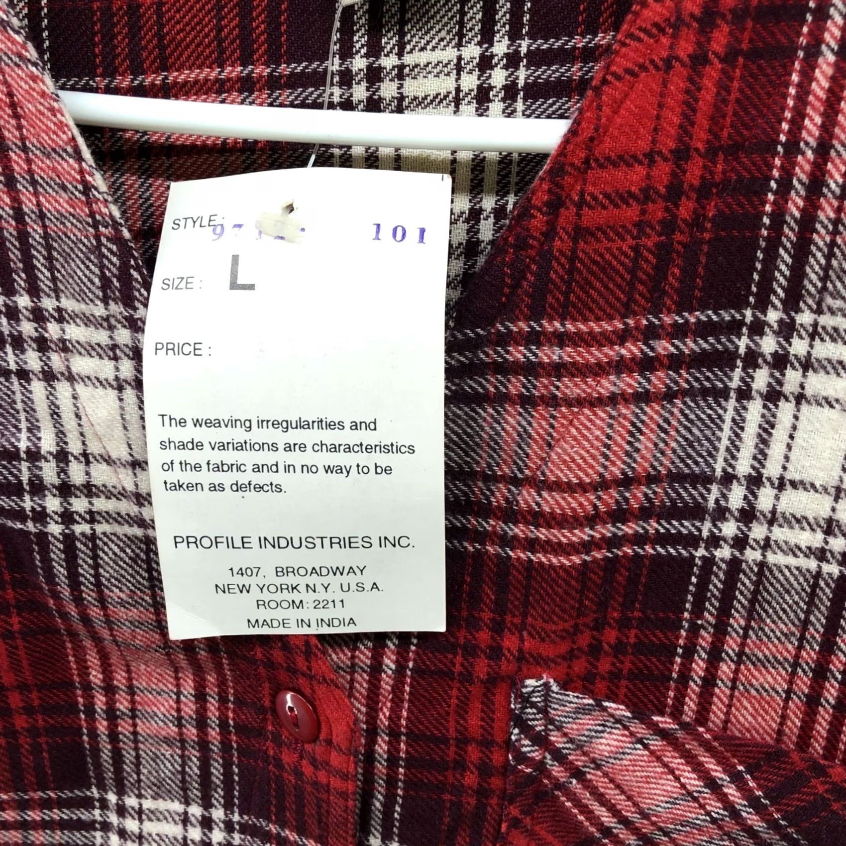 Vintage Rosettes Flannel Shirt Womens L Red Buffalo Plaid V-neck Button Down Boho Shirt Size L / US 10 / IT 46 - 6 Thumbnail