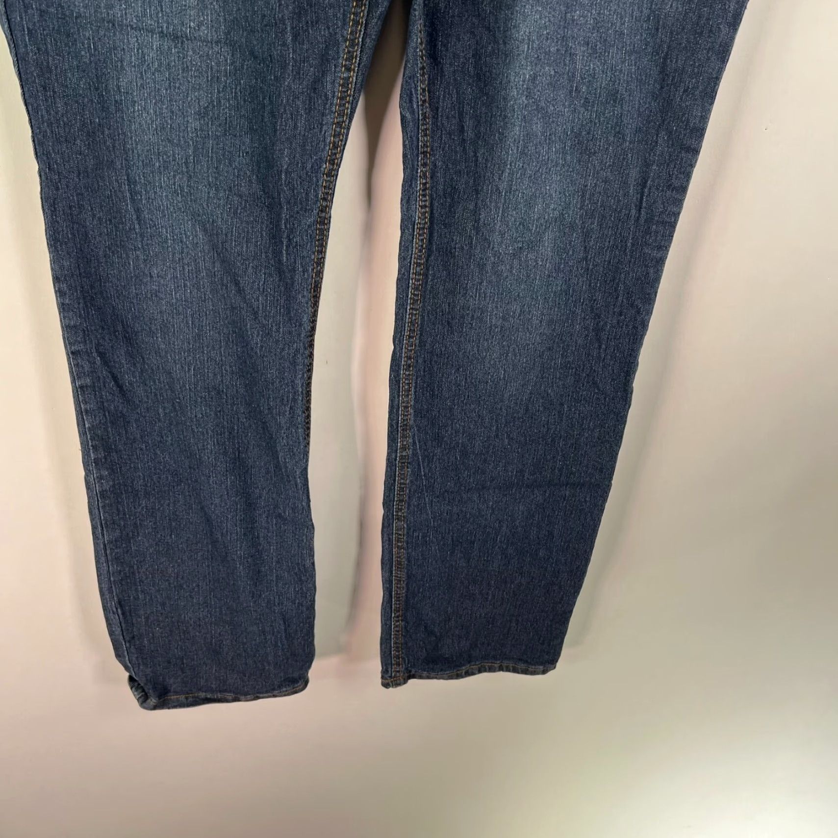 Vintage Natural Reflections Jeans Blue Denim Size 12 36X33 Regular Women Straight Leg Dark Embroidered Pockets Zipper Button Size 34" / US 12 / IT 48 - 4 Thumbnail