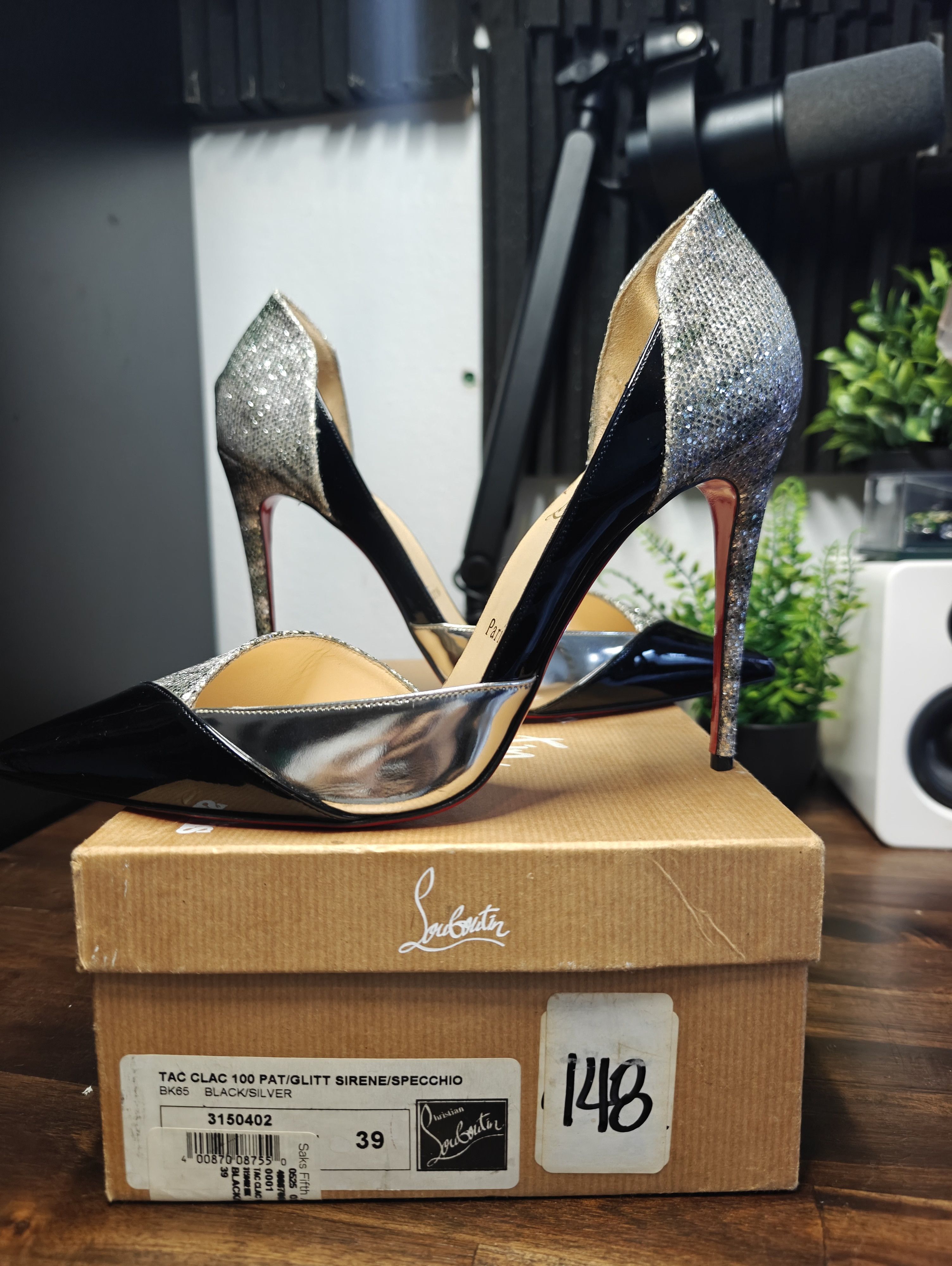 Christian Louboutin Christian Loubiton Tac Clac 100 Pat Glitter Sirene Specchio Size US 9 / IT 39 - 3 Thumbnail
