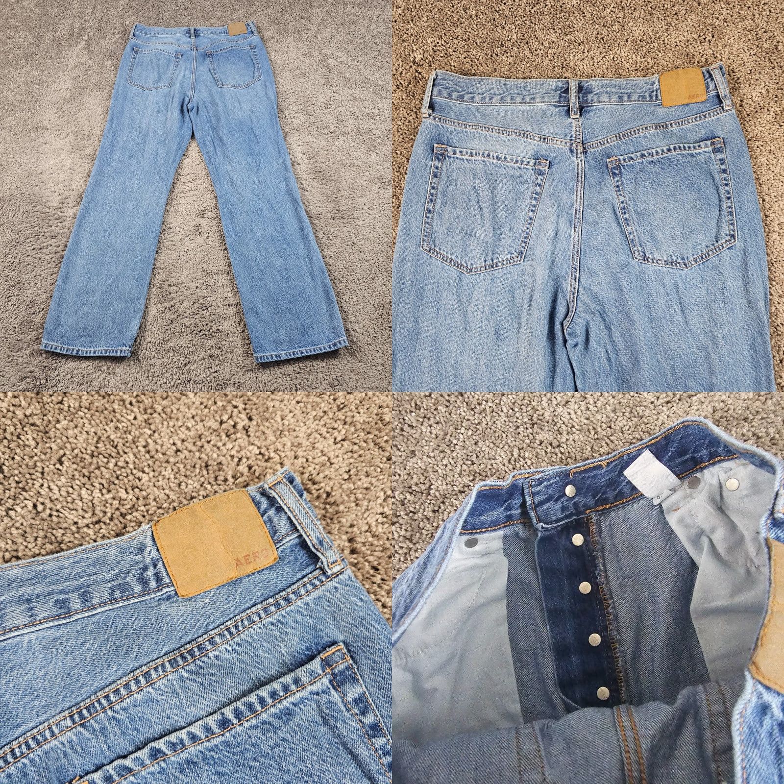 Vintage Aéropostale Jeans Womens 14 Straight Distressed Medium Wash Blue 90s 33x31 Size 33" - 8 Thumbnail