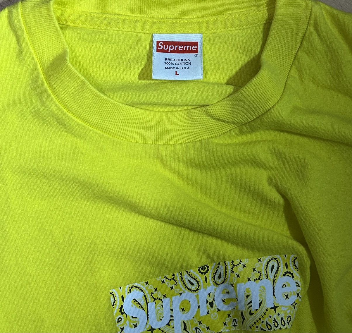 Supreme Supreme Yellow Bandana T-Shirt Size US L / EU 52-54 / 3 - 3 Thumbnail