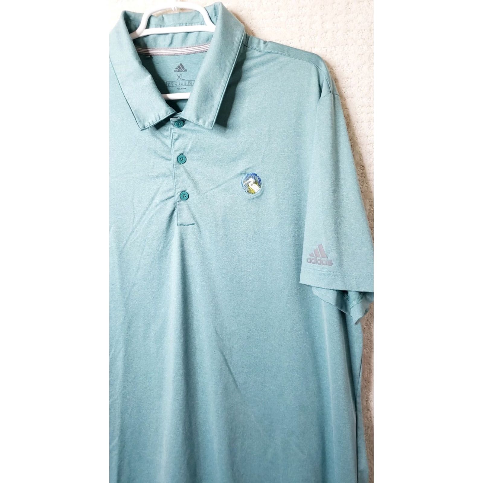 Adidas Adidas Polo Shirt Men XL Short Sleeve Blue Polyester Golf Polo Logo Size US XL / EU 56 / 4 - 3 Thumbnail