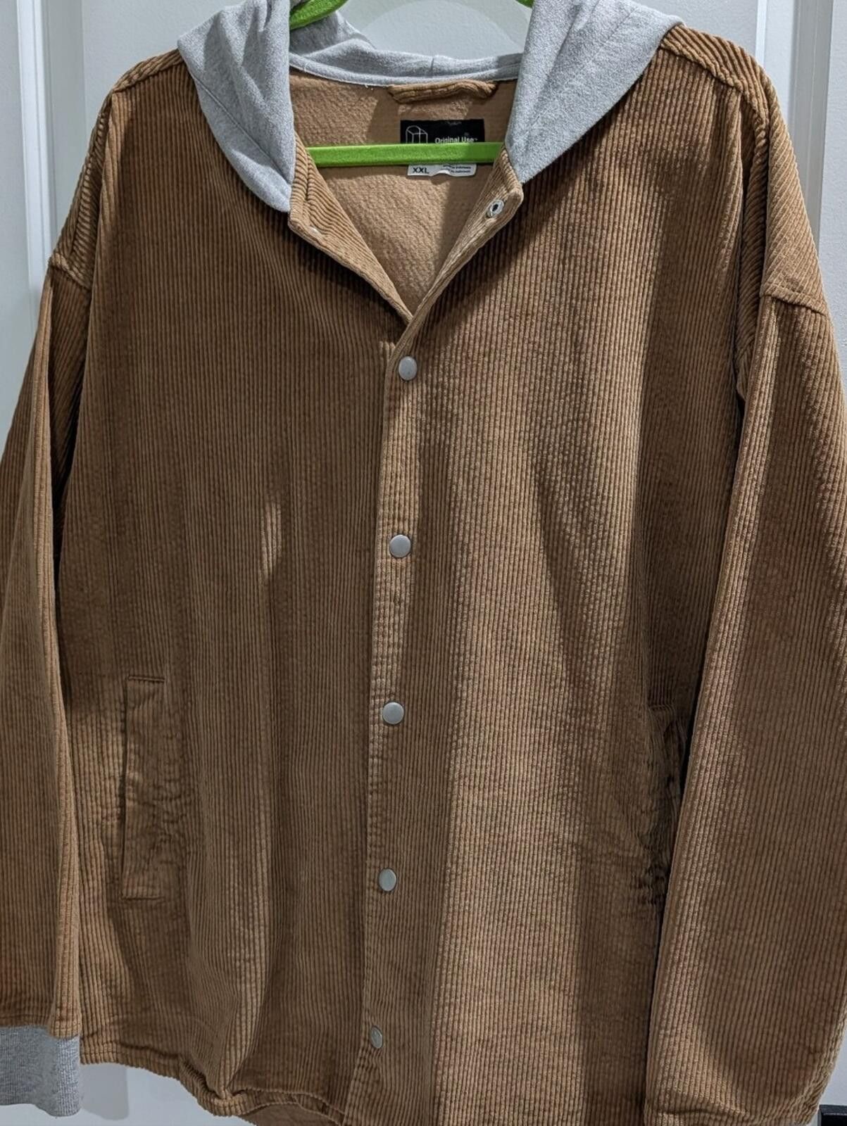 Other Original Use Corduroy Shirt Jacket in Brown with Gray Hood Size US XXL / EU 58 / 5 - 2 Thumbnail