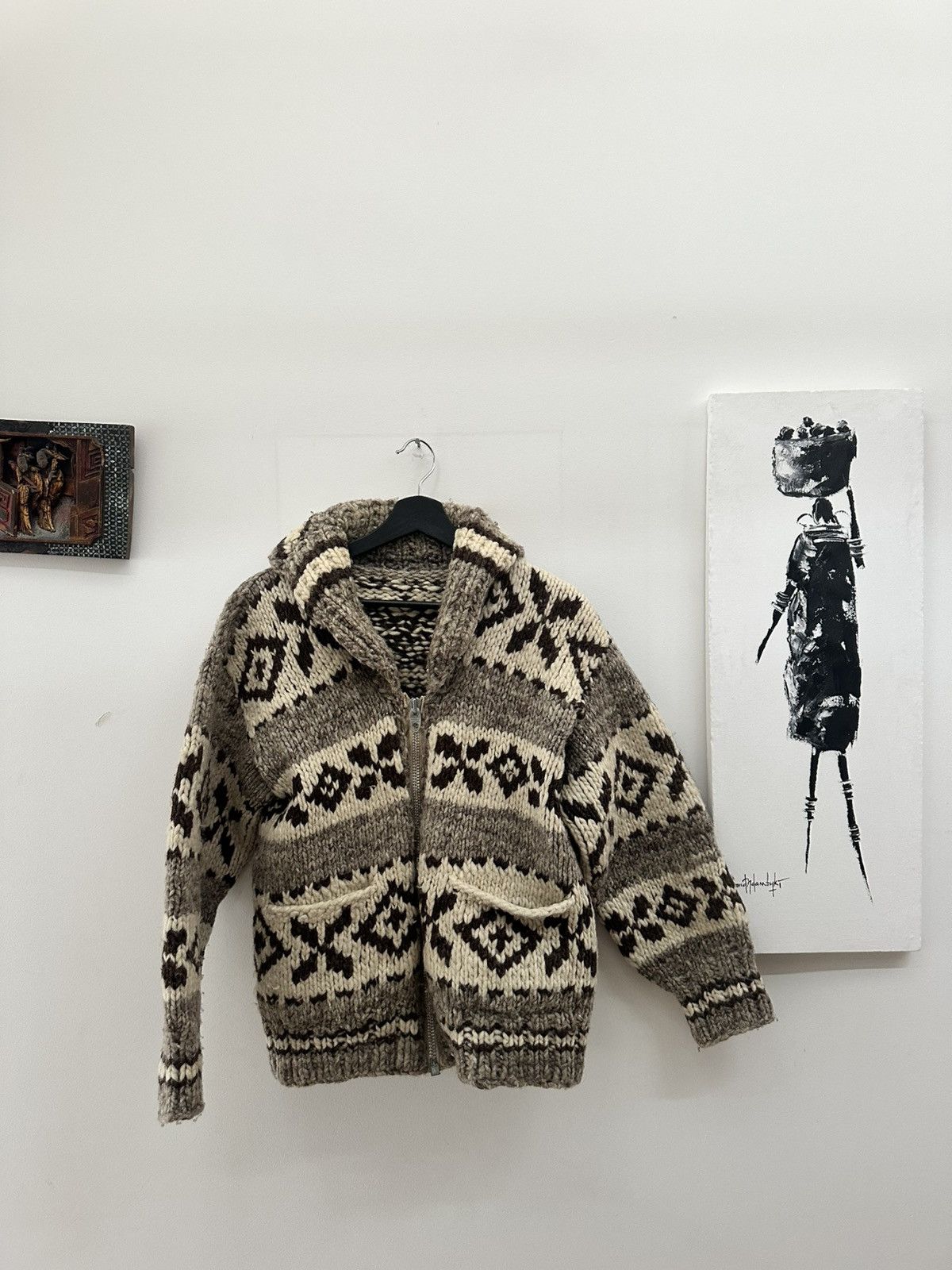 Vintage Custom Handmade Knitted Jacket / Cardigan Size US L / EU 52-54 / 3 - 9 Thumbnail