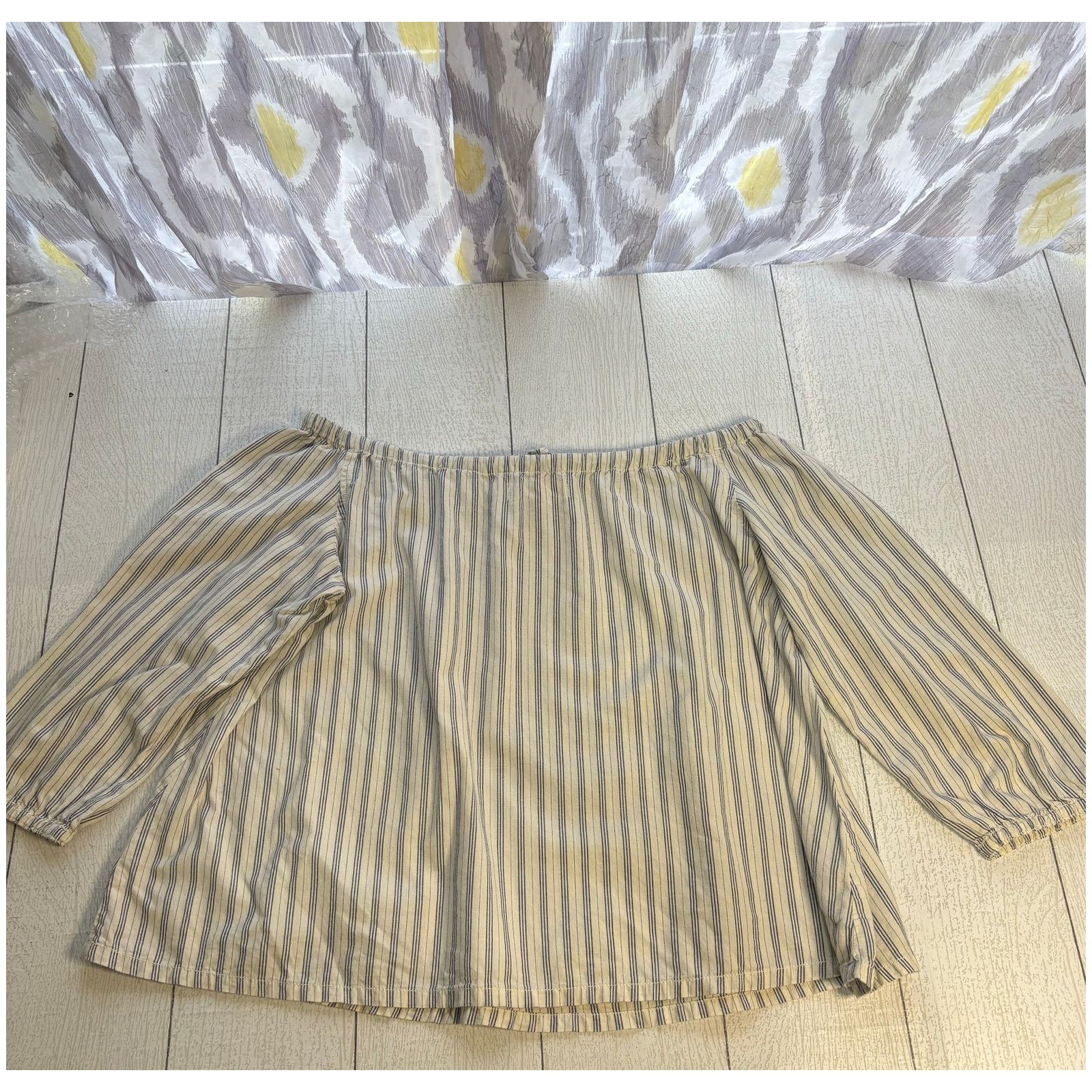 Madewell Madewell Striped Off Shoulder Boho Swing Top Small Size S / US 4 / IT 40 - 6 Thumbnail