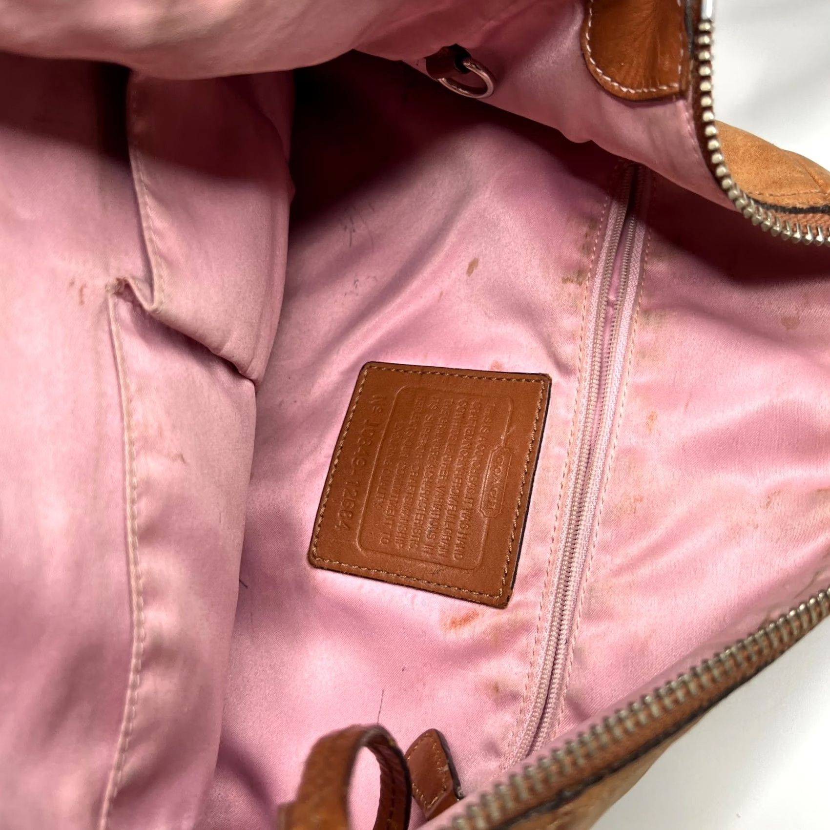 Coach VINTAGE Coach Brown Leather Shoulder Bag Slouchy Hobo Purse Pink Lining - Medium Women’s Bag | Coach J0849-12684 Size ONE SIZE - 6 Thumbnail