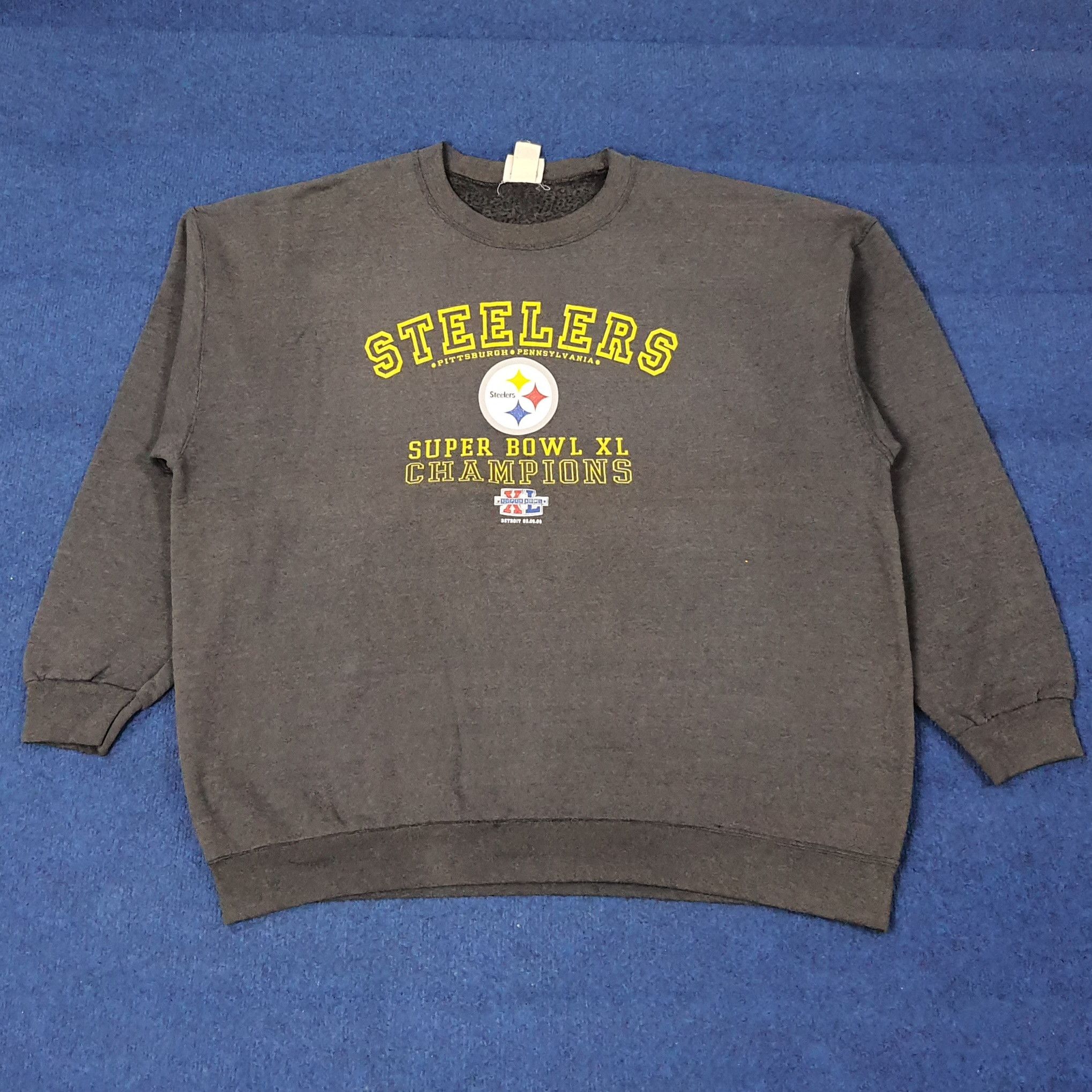 NFL Vintage Steelers Pittsburgh Super Bowl XL Sweatshirt C251N6 Size US XXL / EU 58 / 5 - 1 Thumbnail