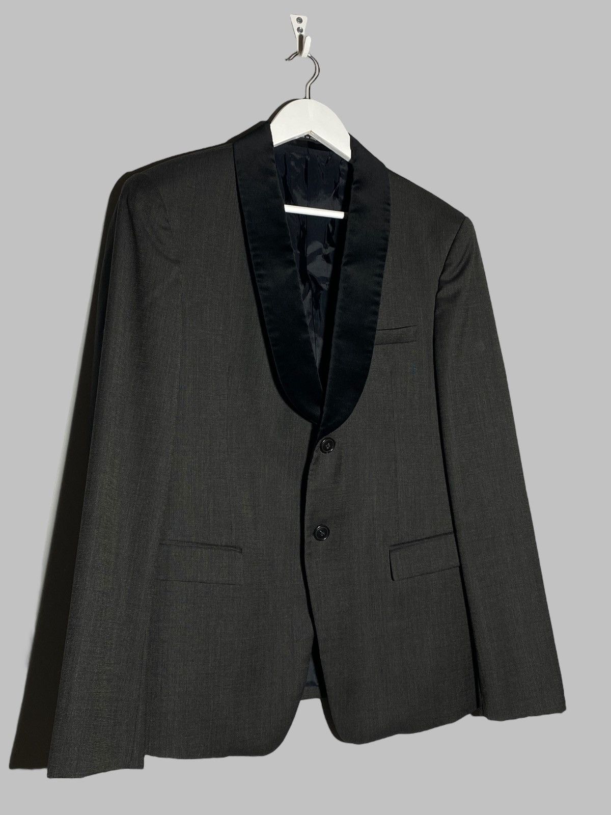 Emporio Armani Emporio Armani Green Line Black Velour Lapel Wool Blazer Size 54R - 4 Thumbnail