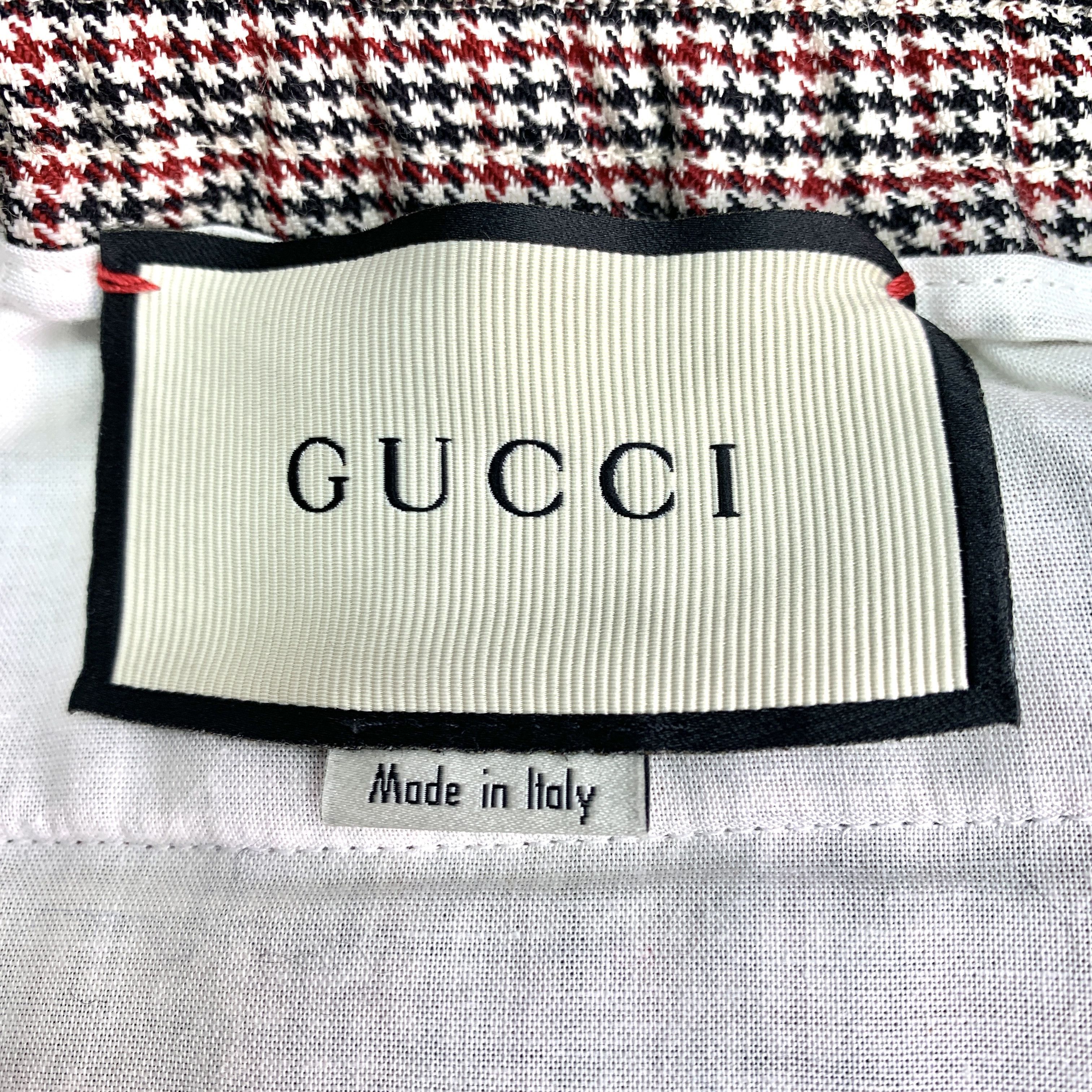 Gucci J15608 Gucci Mens Houndstooth Wool Track Pants Size US 34 / EU 50 - 6 Thumbnail