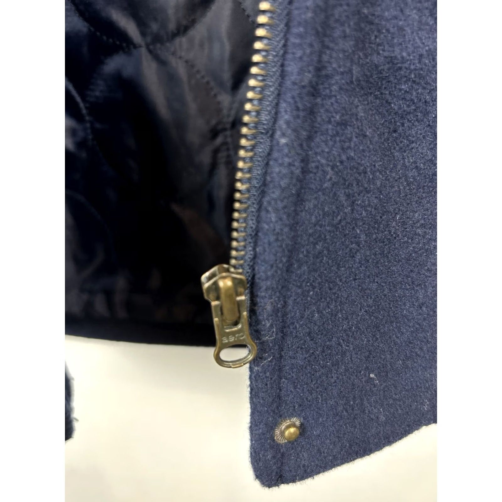 Vintage Aéropostale Peacoat Jacket Womens XS Wool Blend Navy Blue Warm Coat Regular Long Sleeve Button Closure Solid Tweed Wool Lining Size XS / US 0-2 / IT 36-38 - 4 Thumbnail