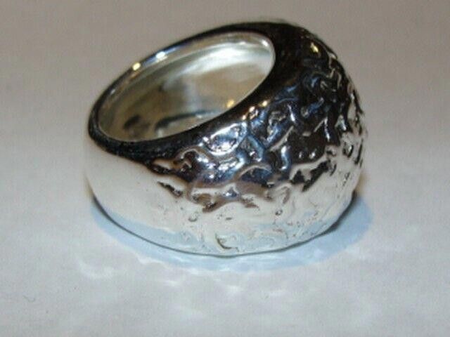 Designer Sterling Silver Dome Textured Cocktail Ring Size ONE SIZE - 2 Thumbnail