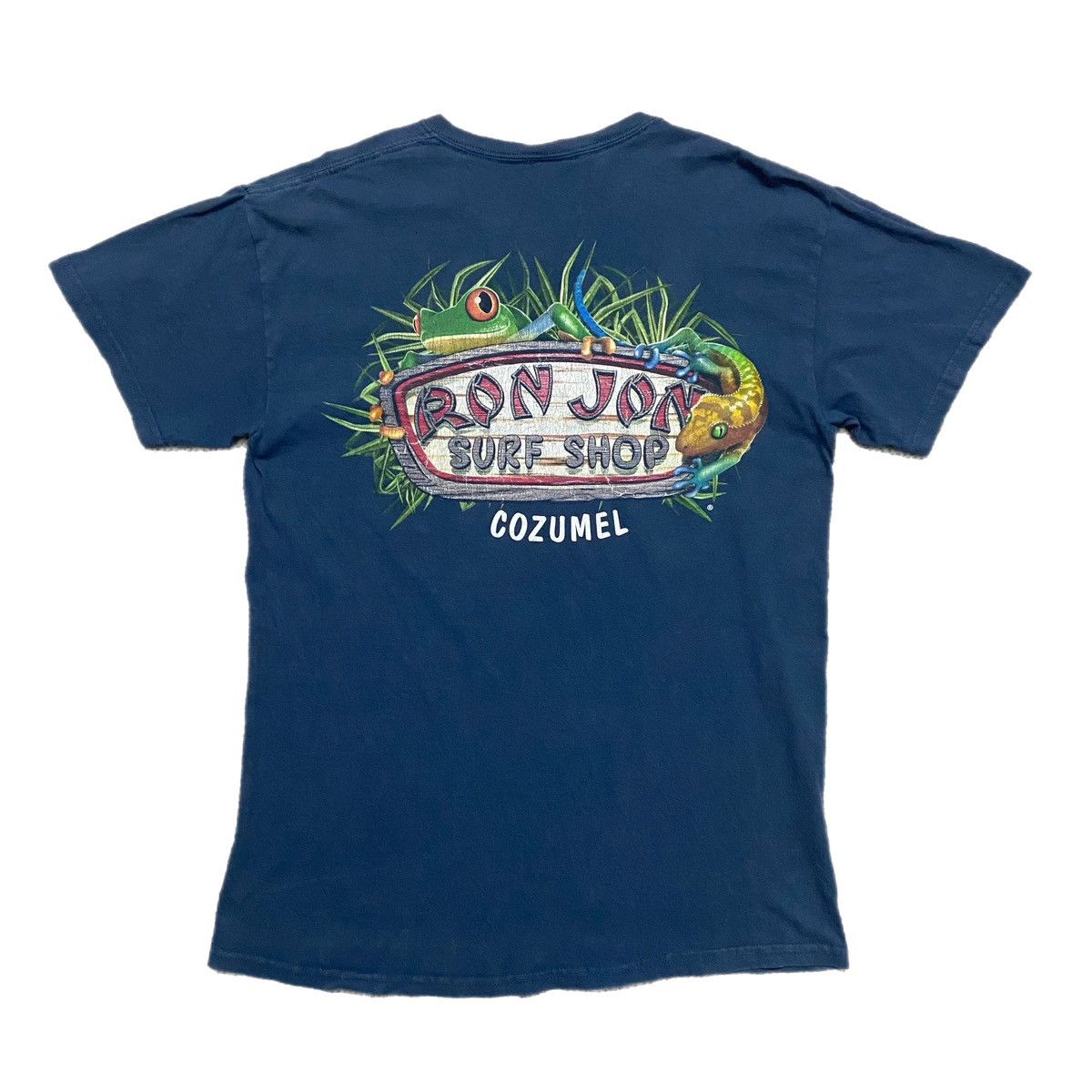 image of Vintage Ron Jon Surf Shop Cozumel Tshirt in Blue, Men's (Size Medium)