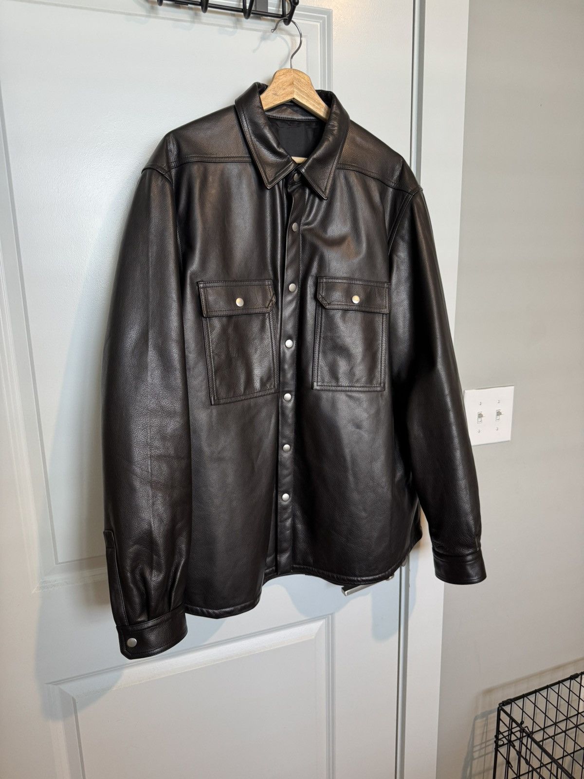 Rick Owens New! Ss19 Babel Rick Owens leather outer shirt