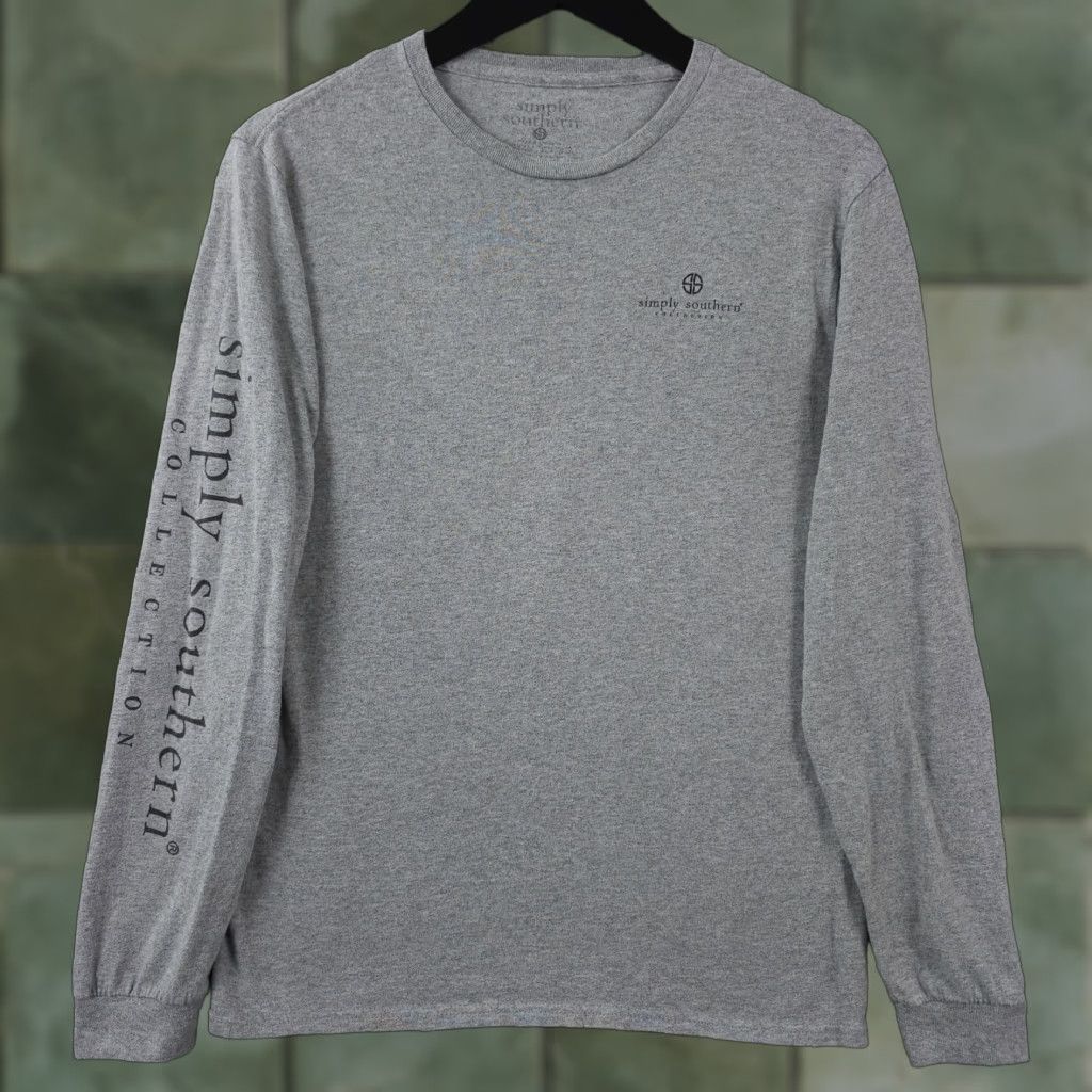 Vintage Simply Southern Shirt Women S Gray Long Sleeve Raised On Sweet Tea and Jesus Size S / US 4 / IT 40 - 1 Thumbnail