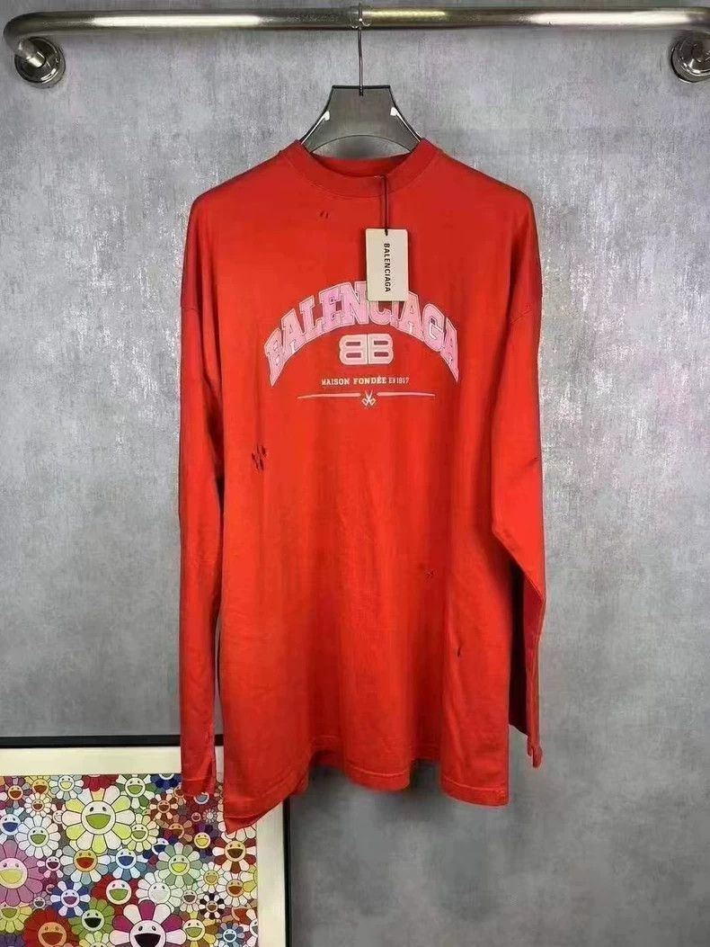 Balenciaga Balenciaga Double b-damaged long sleeve Size US L / EU 52-54 / 3 - 1 Thumbnail