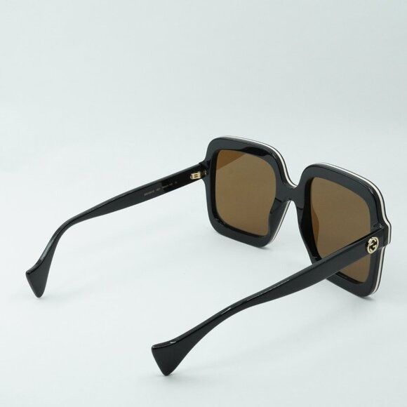 Gucci Gucci GG1241S 001 Sunglasses Black Square Frame, Brown Size ONE SIZE - 10 Thumbnail