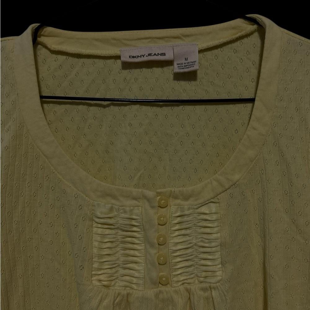 DKNY DKNY Jeans Women's Pale Yellow Blouse Size M Size M / US 6-8 / IT 42-44 - 3 Thumbnail