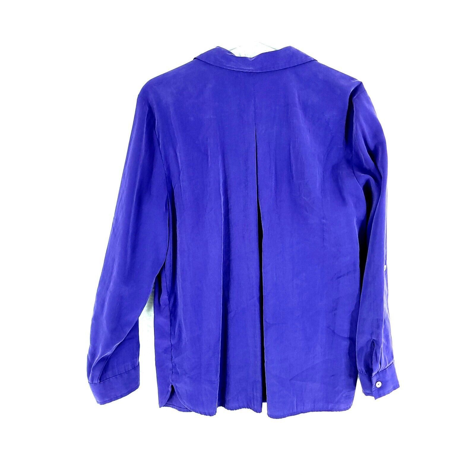 Chicos Chico's Purple Long Sleeve Button Front Collared Shirt Pocke Size XS / US 0-2 / IT 36-38 - 6 Thumbnail