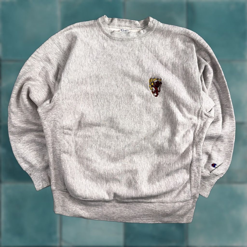 Champion VINTAGE Champion Reverse Weave Sweatshirt Gray XL Crew Neck 80s USA Lion Sun Motif Men's Pullover Size US XL / EU 56 / 4 - 1 Thumbnail