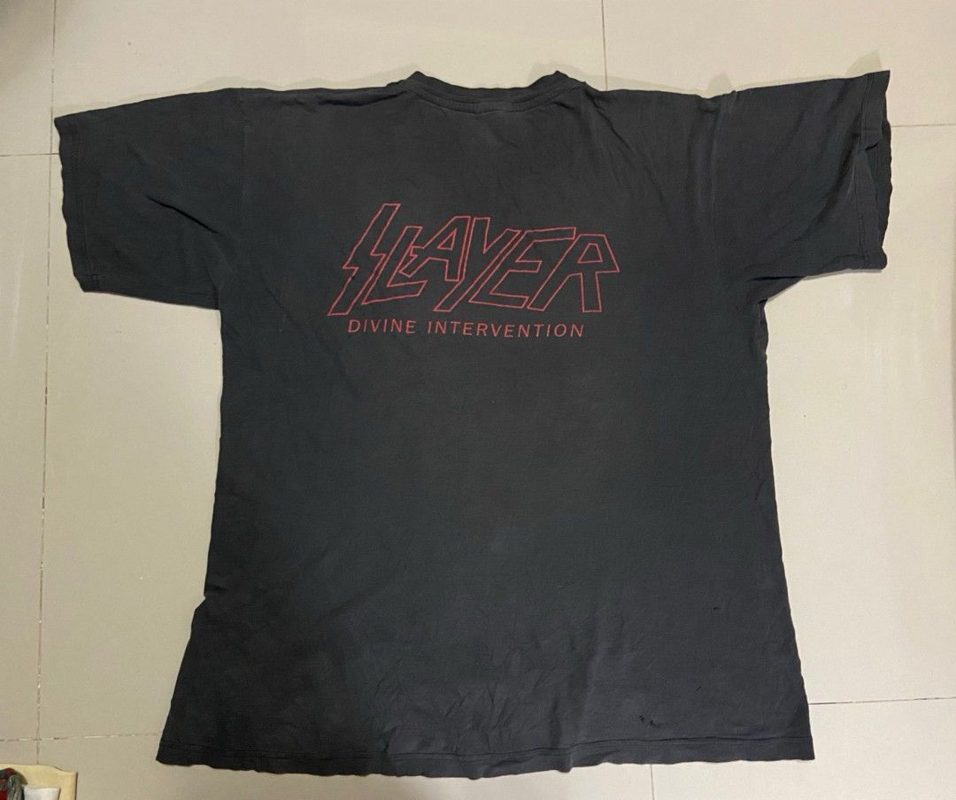 Band Tees × Vintage VTG. Slayer Divine Intervention. 90's Size US XL / EU 56 / 4 - 4 Thumbnail
