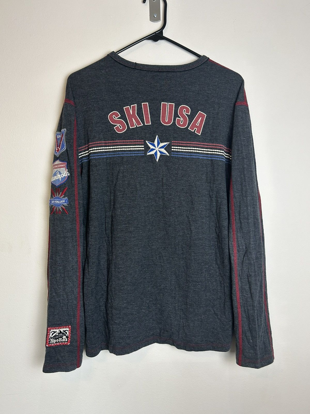 image of Avant Garde x Southpole Alp N Rock Embroidered Long Sleeve Shirt in Grey, Men's (Size Medium)