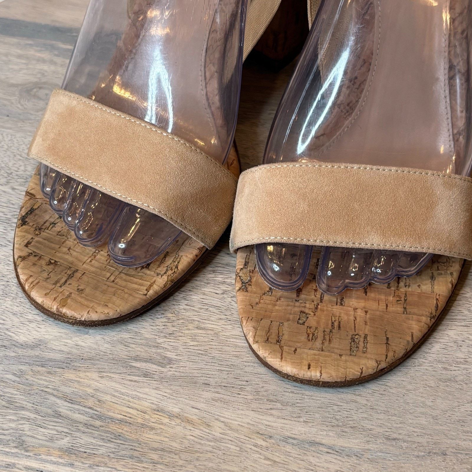 Gianvito Rossi Gianvito Rossi Suede Cork Sandals Strap Beige 38.5 US 8.5 Size US 8.5 / IT 38.5 - 5 Thumbnail