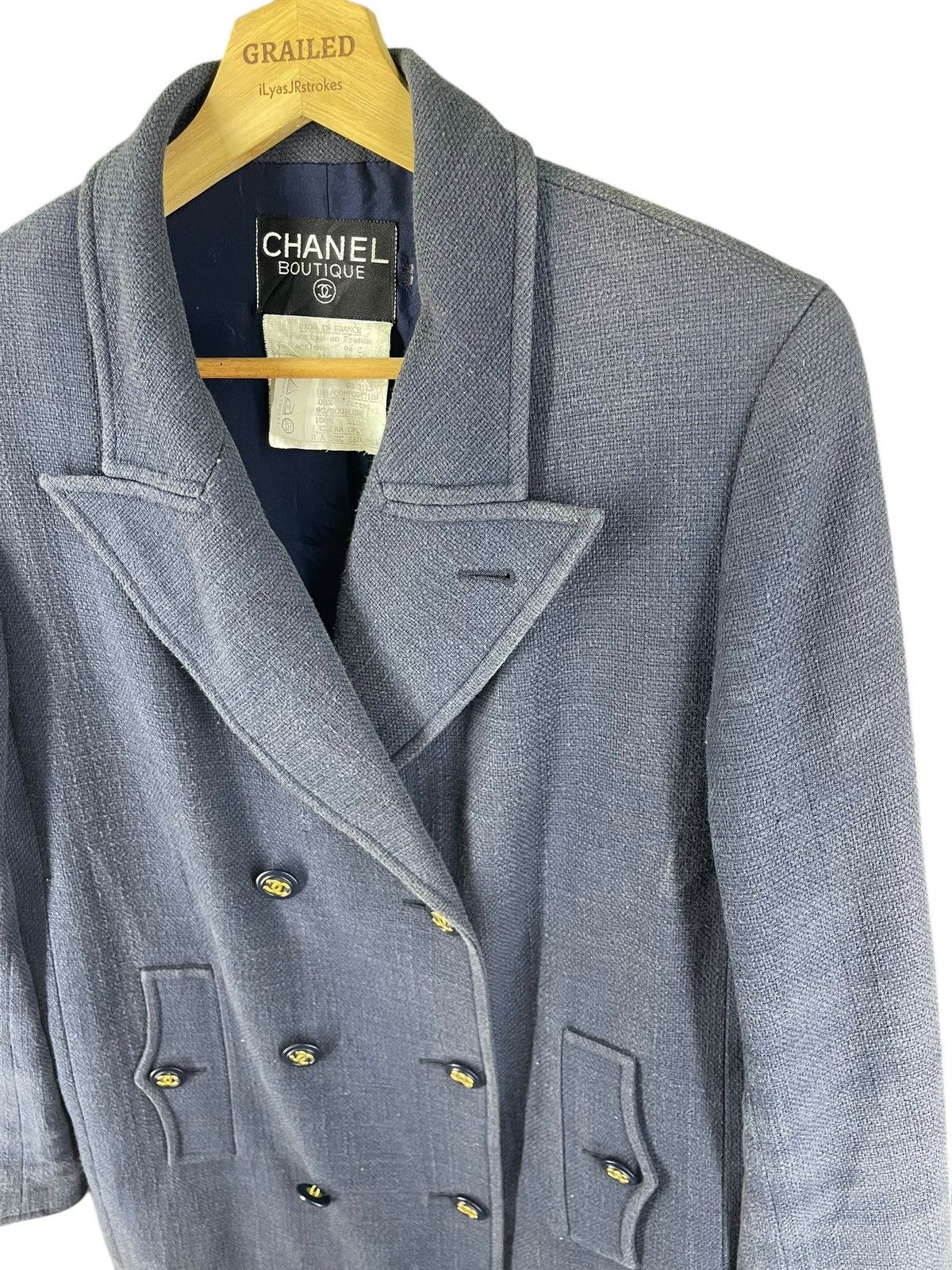 Chanel Vintage 1990's Chanel Double Breasted Jacket Rare Size XS / US 0-2 / IT 36-38 - 6 Thumbnail