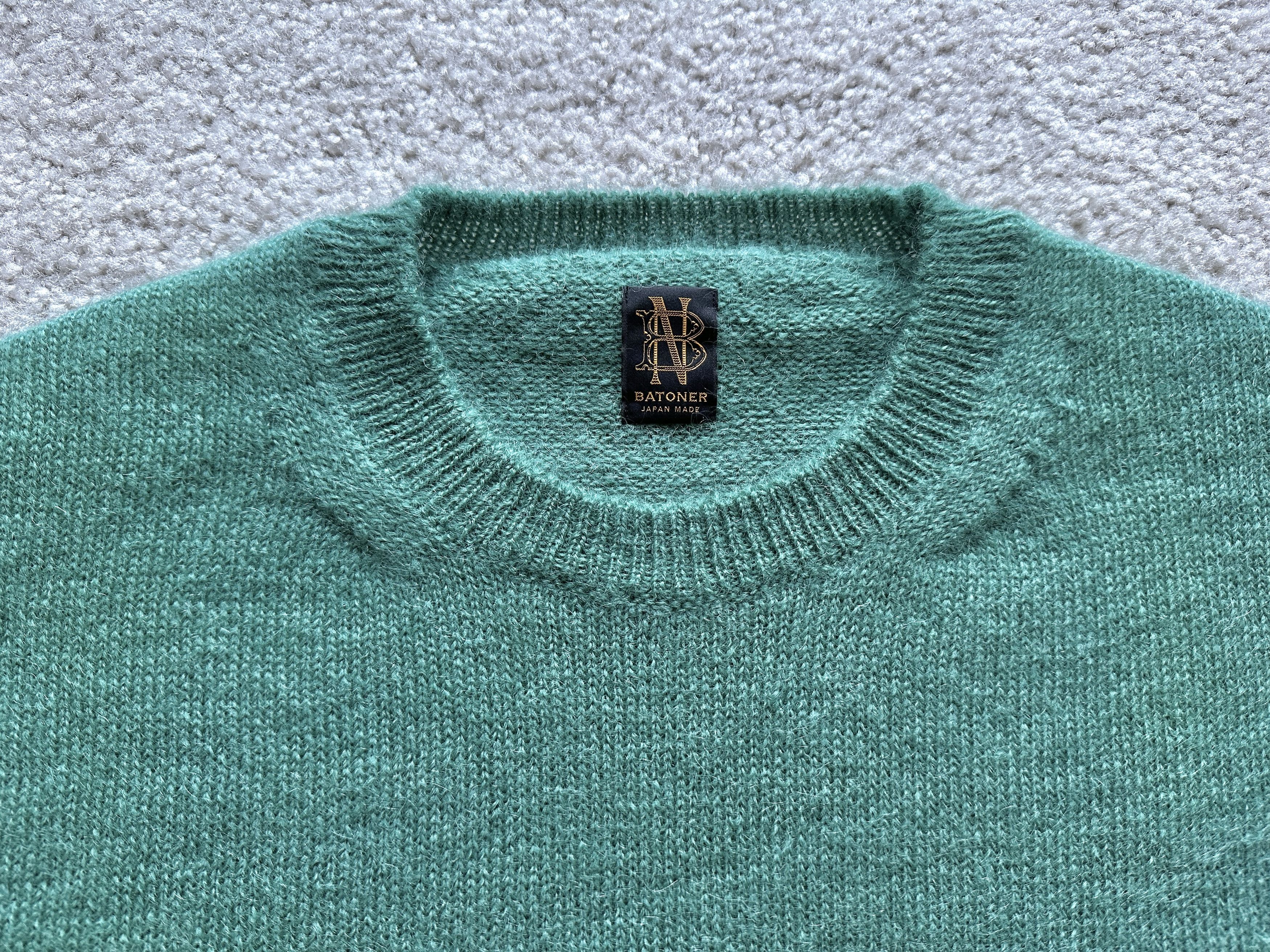 Batoner Batoner Pure 100% Mohair Teal Green Crewneck Wool Sweater Size US L / EU 52-54 / 3 - 7 Thumbnail