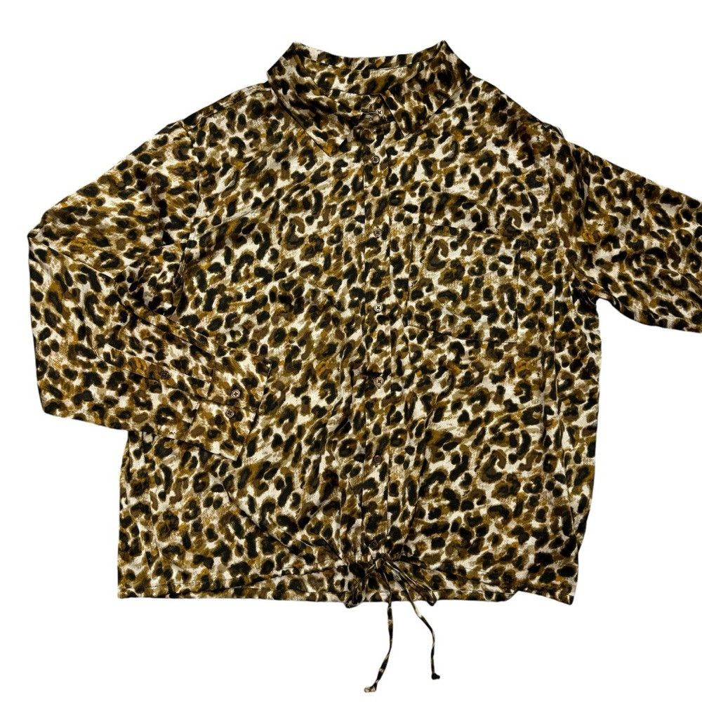 Rebecca Minkoff New Rebecca Minkoff Animal Print Satin Long Sleeve Blouse S Size XXL / US 16-18 / IT 52-54 - 4 Thumbnail