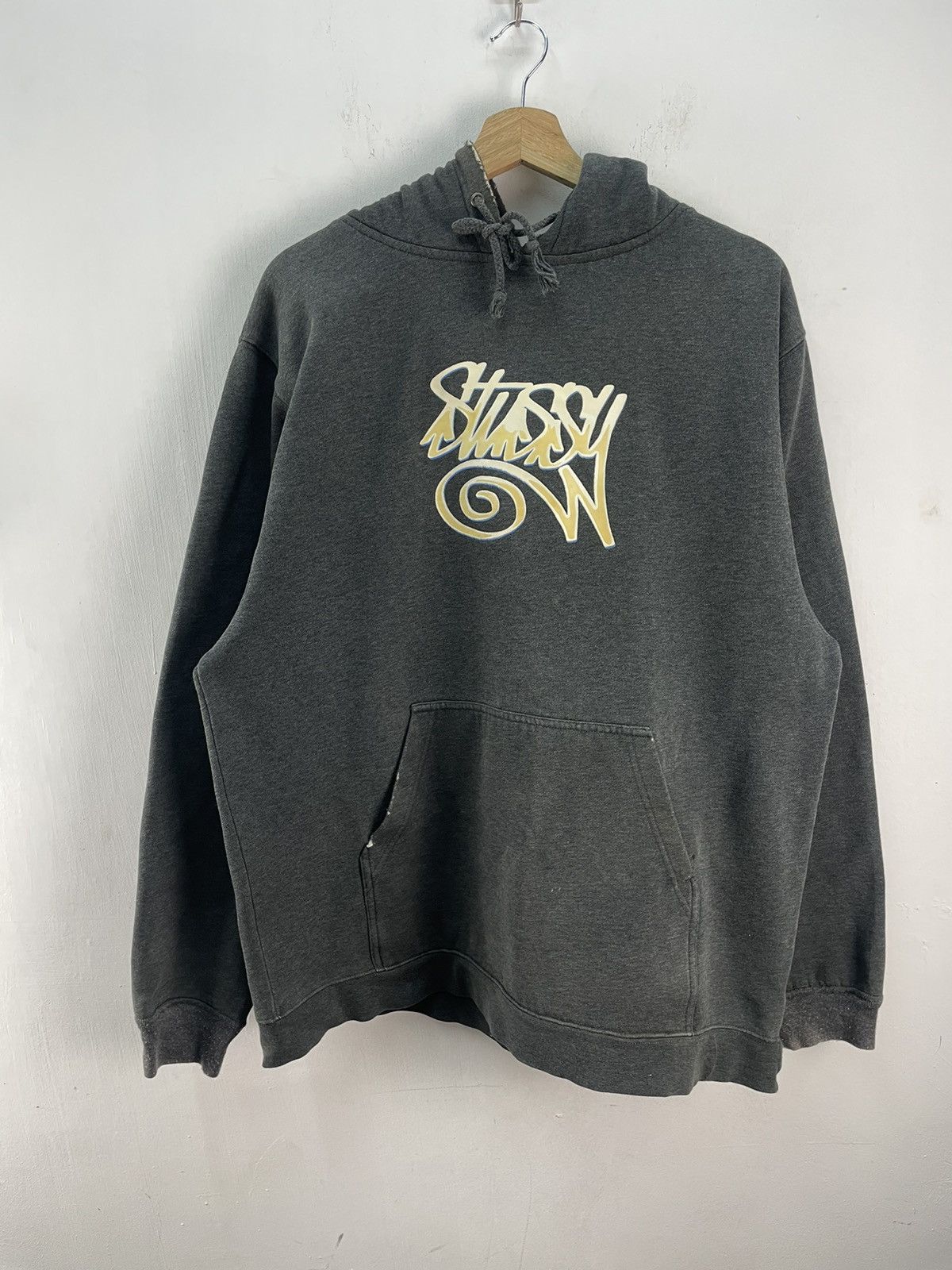 Stussy Vintage 90s Stussy Hoodie Sweatshirt Baggy Faded Black Size US XL / EU 56 / 4 - 4 Thumbnail