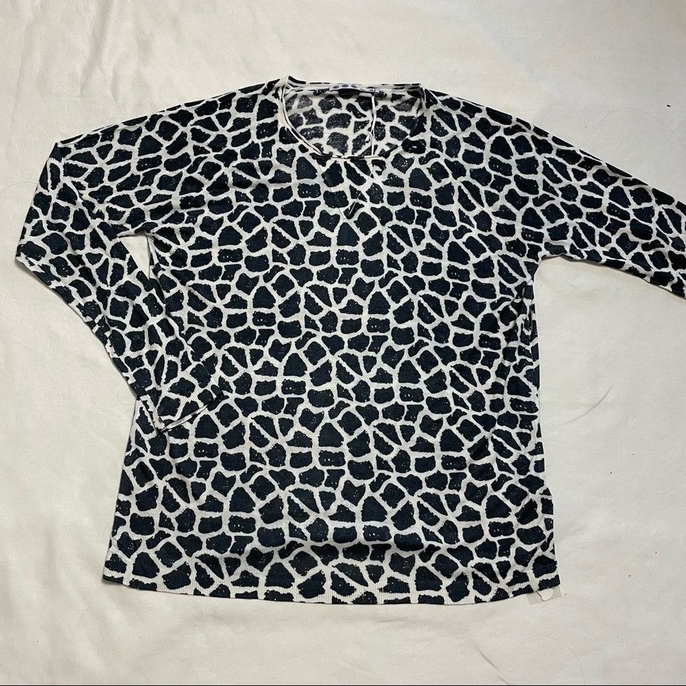 Other NWT New $235 Kokun Bamboo Cashmere Animal Print Crew Neck S Size L / US 10 / IT 46 - 5 Thumbnail