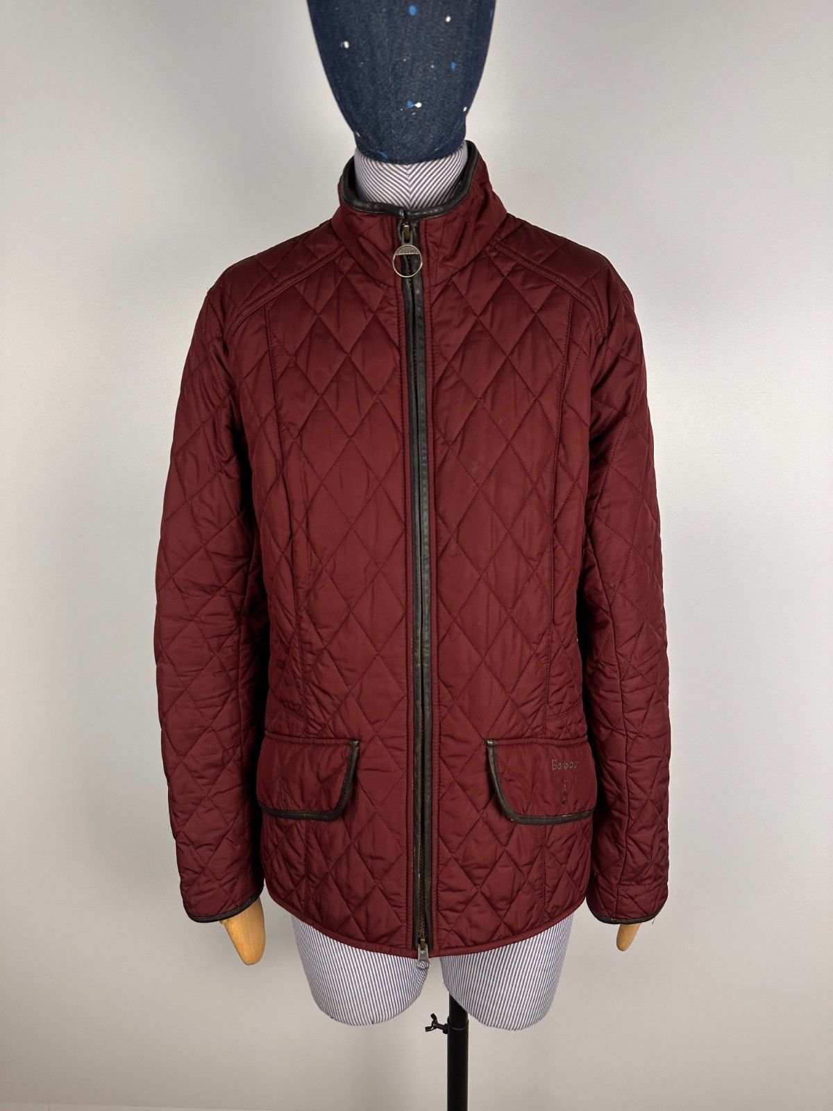 Barbour Barbour Stallion Quilted Jacket Leather Trim Red Womens US10 Size L / US 10 / IT 46 - 1 Thumbnail