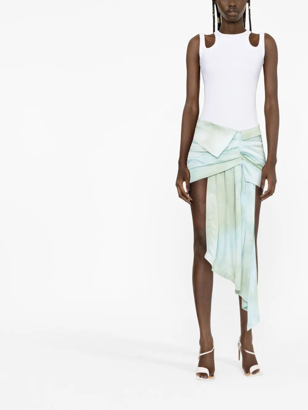 Off-White o1y1225 Maxi Skirt in Light Green/Light Blue Size 27" / US 4 / IT 40 - 4 Thumbnail