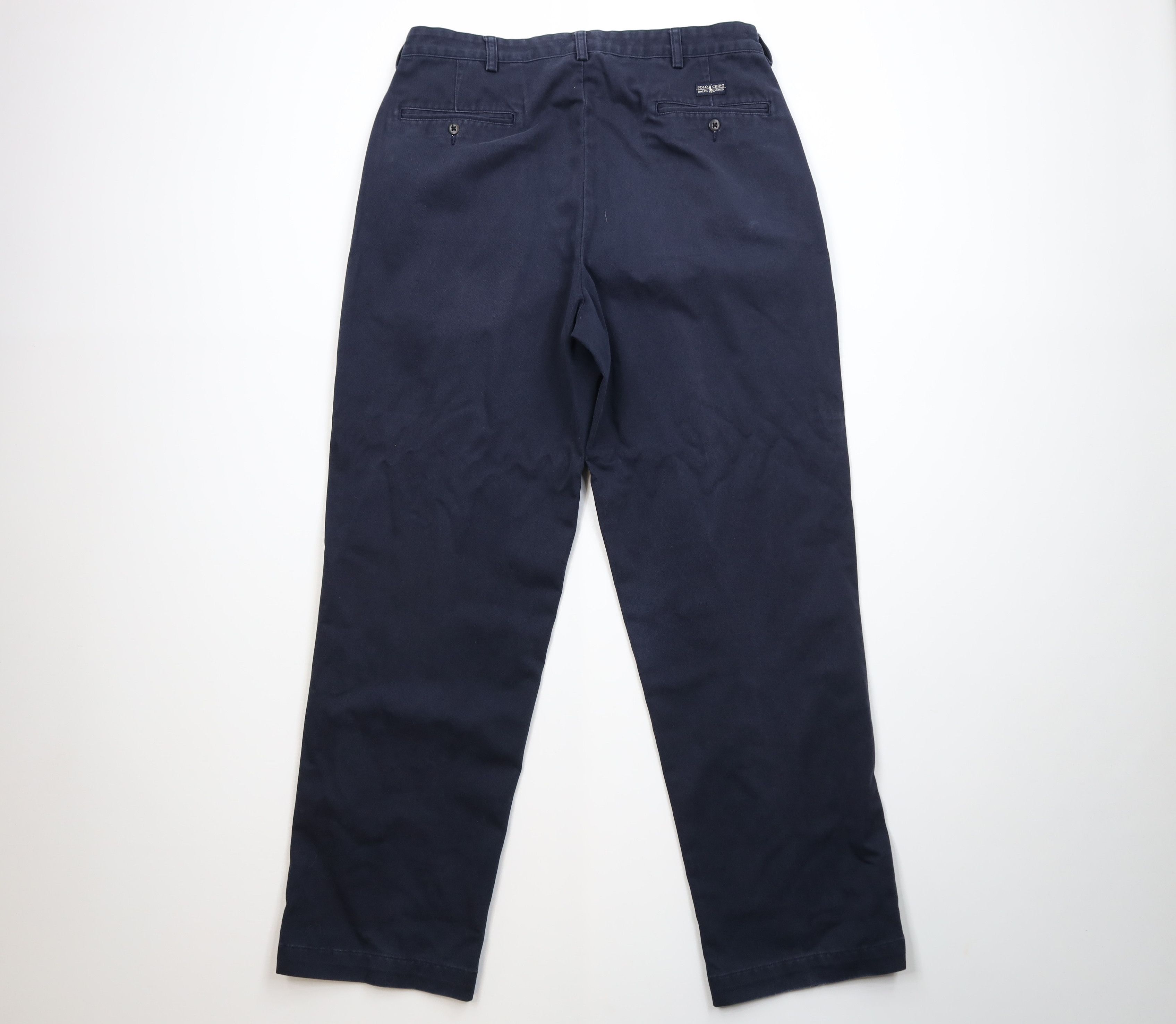 Ralph Lauren Vintage 90s Ralph Lauren Wide Leg Chino Pants Cotton Blue Size US 34 / EU 50 - 9 Thumbnail