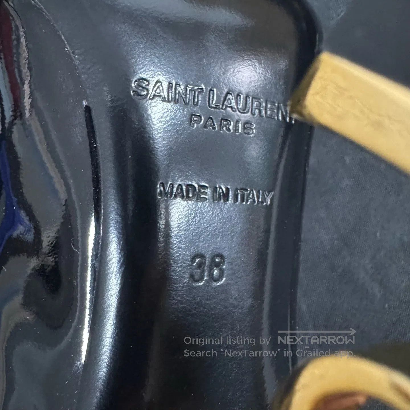 Saint Laurent Paris Saint Laurent Paris Black lacquered, gold-plated, pointed- Size US 7.5 / IT 37.5 - 7 Thumbnail