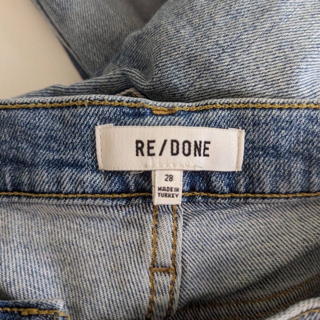 RE/DONE RE/DONE 90s High Rise Ankle Crop Distressed Button Fly Jeans Size 29" - 5 Thumbnail