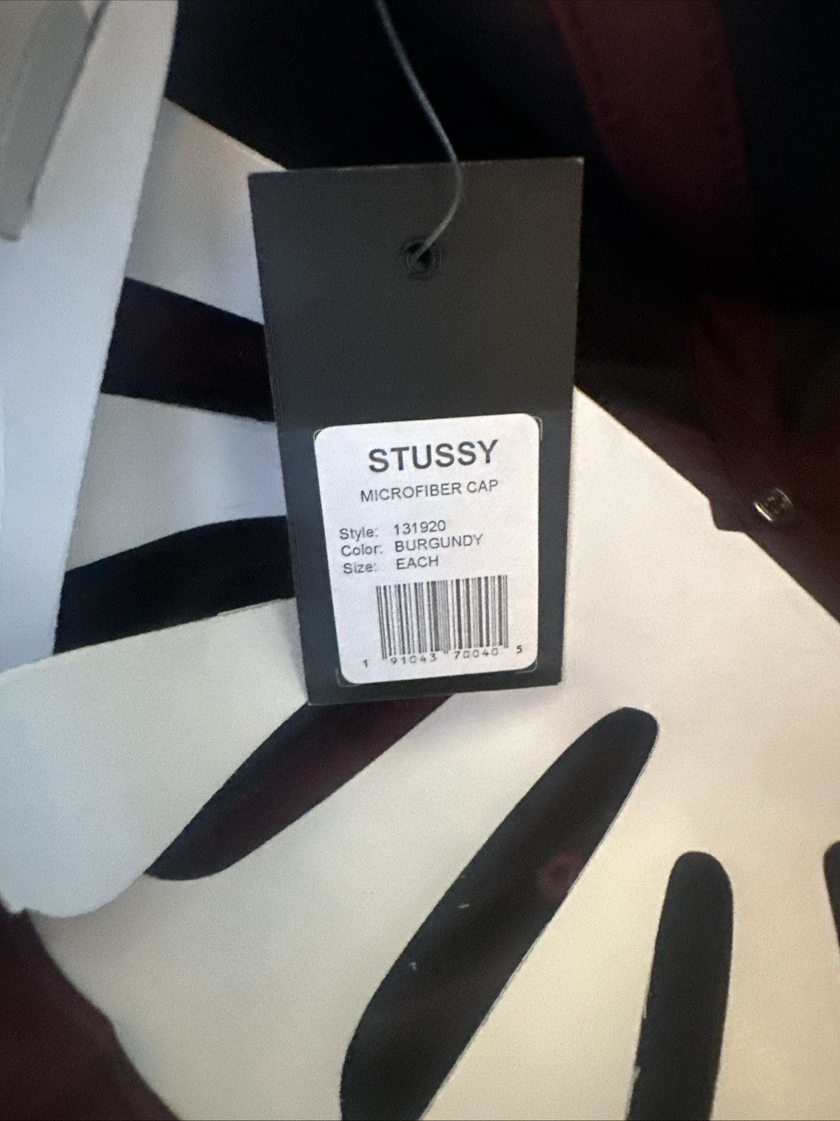 Stussy Stussy Men’s Washed Oxford Canvas Hat Burgundy with Green Size ONE SIZE - 6 Thumbnail