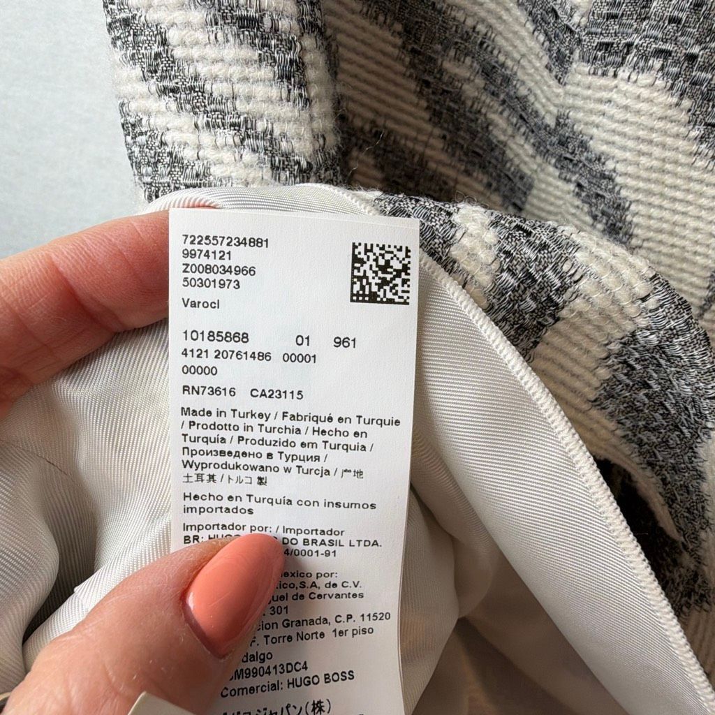 Hugo Boss NWT Hugo Boss Jacquard Jacket Jamonia & Skirt Varoci Set in Ivory Grey 6 (034) Size M / US 6-8 / IT 42-44 - 16 Thumbnail